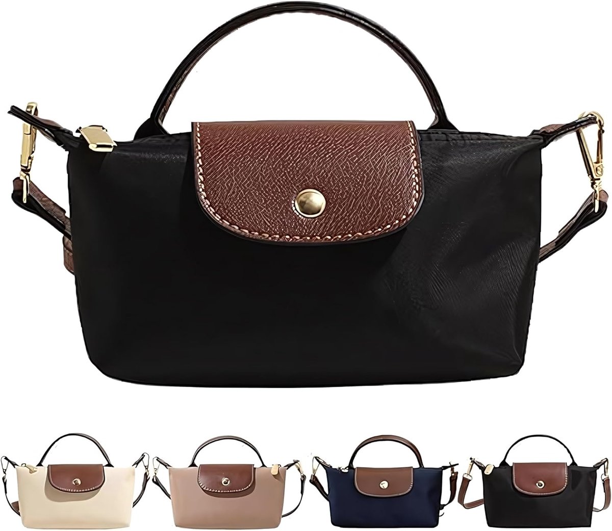 SnelShoppen - Kleine handtas voor dames, mini crossbody tas, schoudertas voor werk, mobiel, waterafstotend nylon, trendy stijl, perfect voor uitgaan