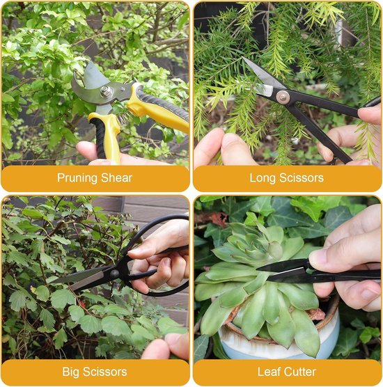 SnelShoppen - Bonsai Set Tuin Gereedschap Kit voor Beginners - Mini Hark, Brede Spade, Kleine Troffel, Luchtstofblazer - Perfect voor Tuinieren en Pla van Snelshoppen — afbeelding 3