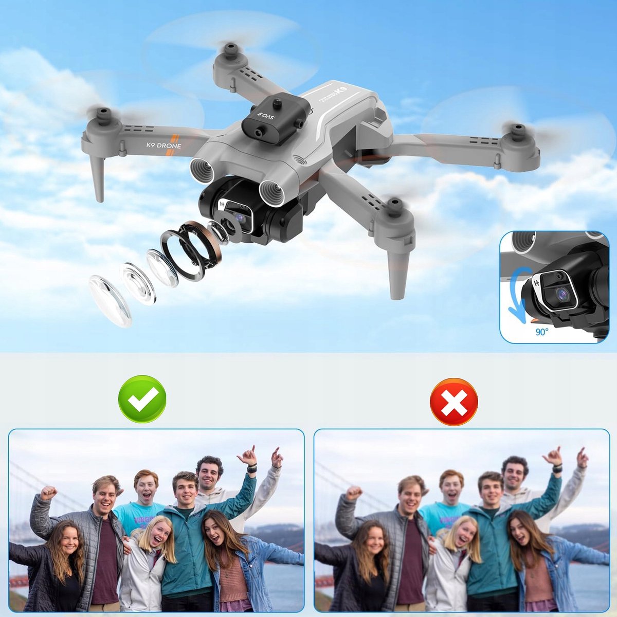 Bedee Drone met dubbele camera - quadcopter - 4K thumbnail 6