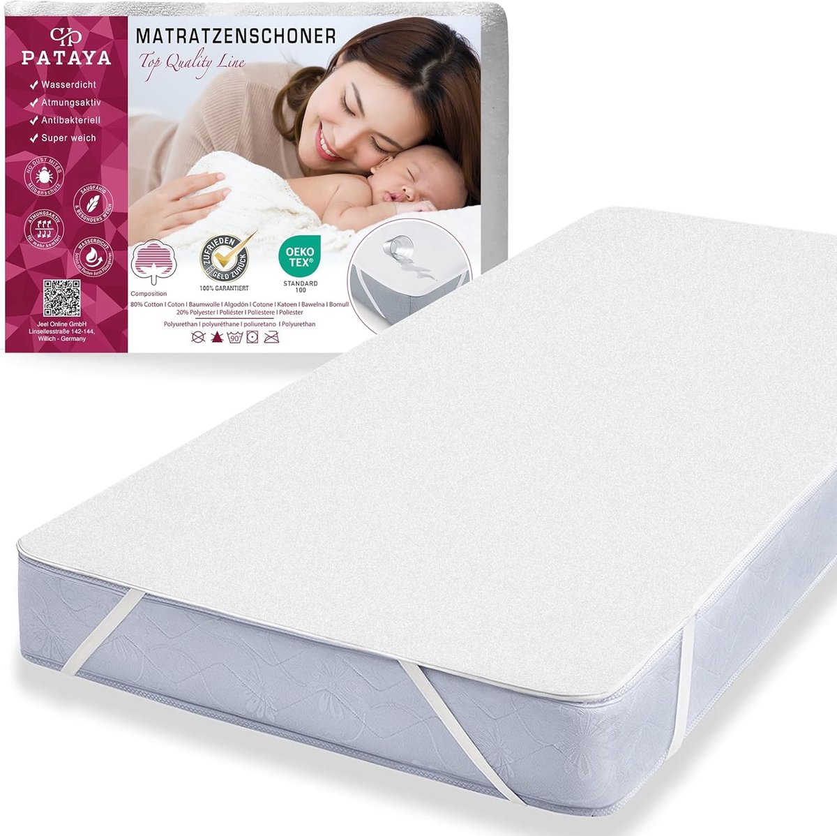 SnelShoppen - Waterdichte Matrasbeschermer 60x120 cm - Incontinentie-onderlegger, Wasbare Matrasbescherming voor Baby- en Kinderbedjes