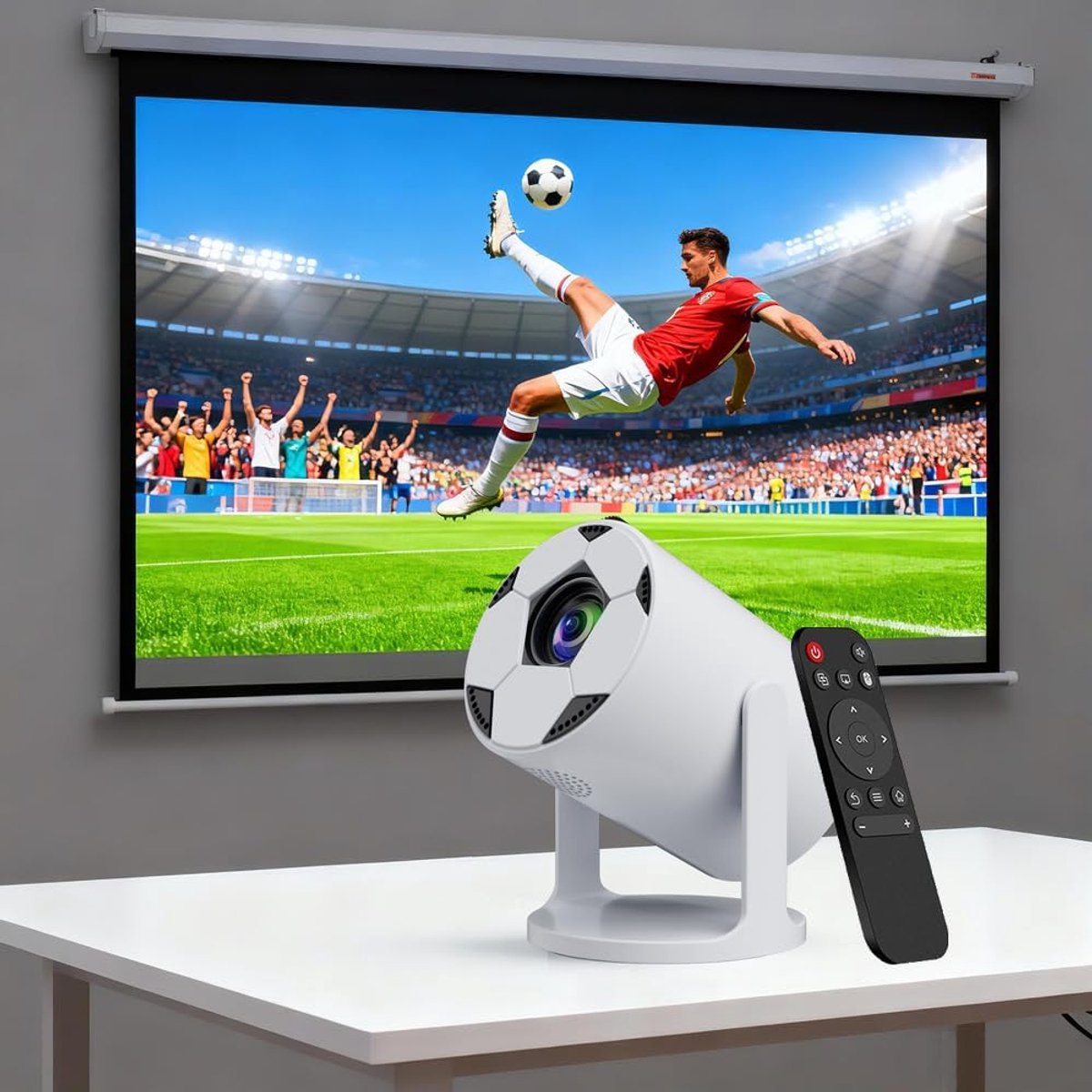 SnelShoppen - HY300 PRO Mini-Beamer 4K 1080P Ondersteuning - Draadloze Projector met Android 11, WiFi 6, Bluetooth 5.0, Airplay & Miracast - Draagbare