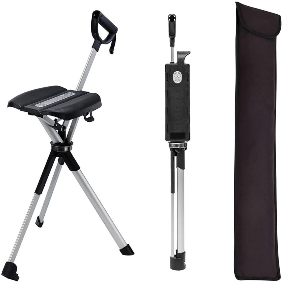 CLGP® Wandelstok met Stoel - Opvouwbaar Krukje - Rustmoment Onderweg - Lichtgewicht aluminium