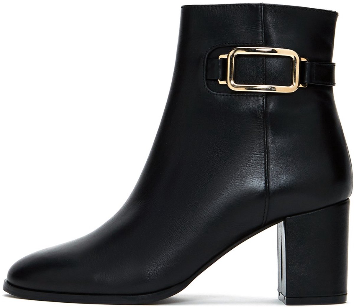 DERIMOD Heeled Ankle Boots Leather Ankle Heeled Boots