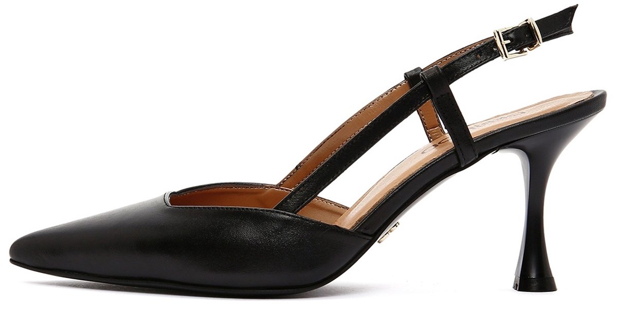 DERIMOD Slingbacks Met Hoge Hak Leren Slingbacks Met Hoge Hak