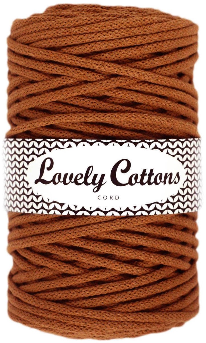 macrame koord lovely cottons 5mm caramel macrame touw