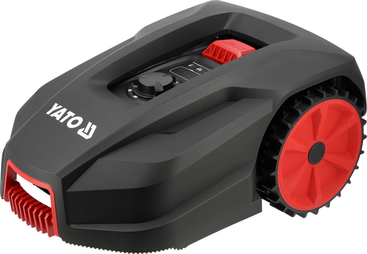 YATO Geavanceerde Robotmaaier – Tot 500 m² – Wi-Fi & Bluetooth App – 20V Li-Ion – Zwevend Maaidek – Regensensor & Diefstalbeveiliging – Inclusief 130 m Begrenzingskabel