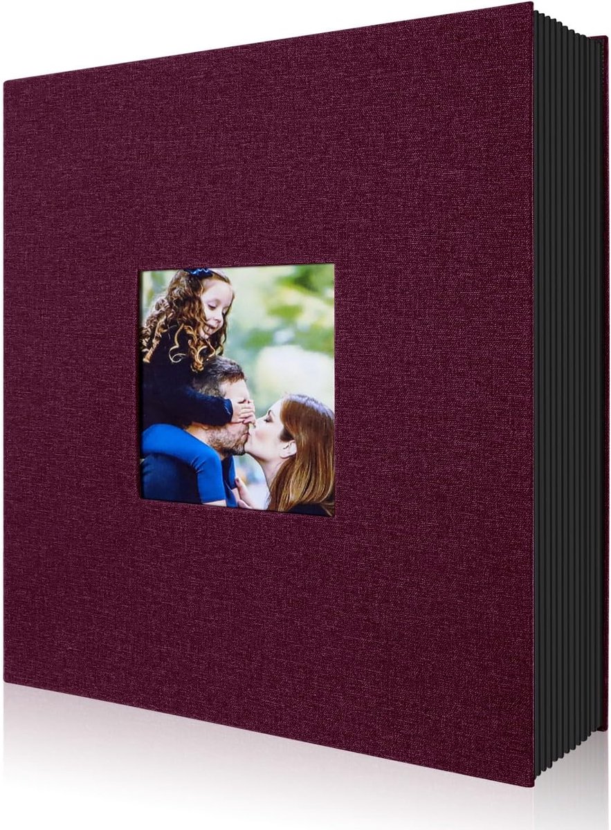SnelShoppen - Fotoalbum 10 x 15 cm voor 400 Vertikale Foto's, Insteekalbum van Linnen, Paars, Perfect voor Herinneringen en Feesten
