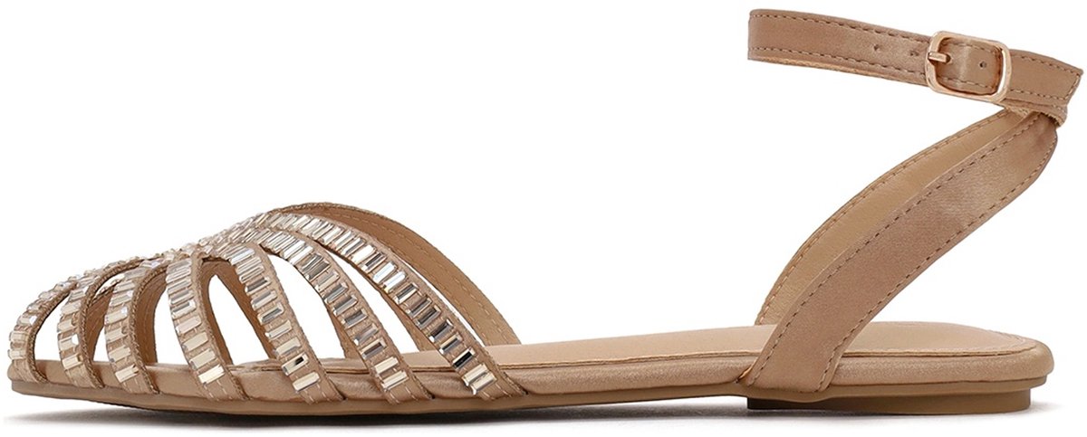 DERIMOD Sandalen Imitation Leren Sandalen With Rhinestone Details