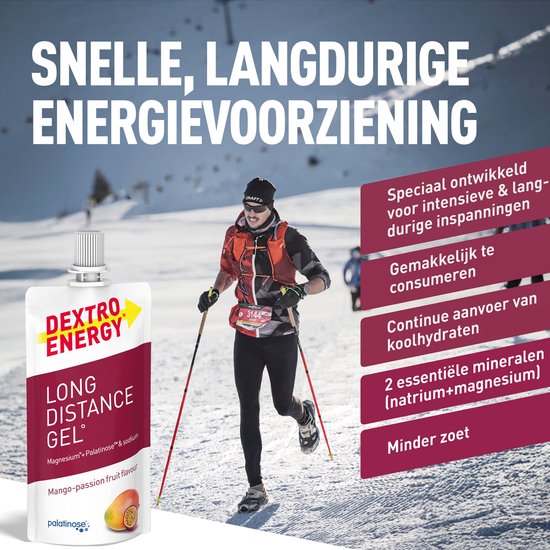 Dextro Energy Long Distance Energy Gel - Mango Passievrucht - Sportgel - Energie Gel Hardlopen en Wielrennen - 12 x 50 ml van Merkloos — afbeelding 3