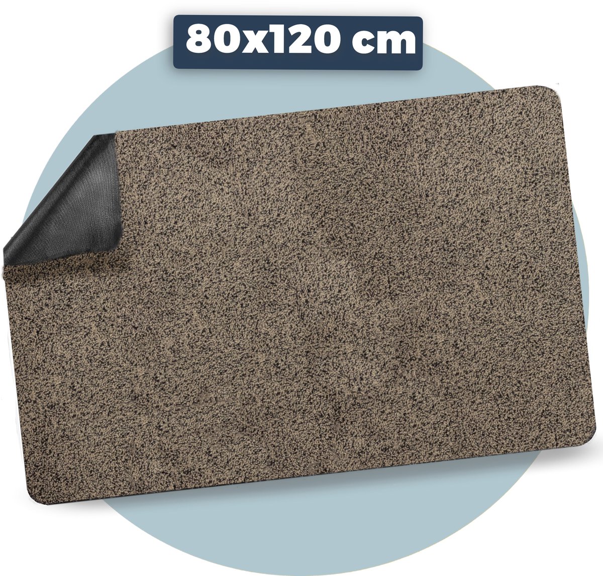 Pasper Deurmat binnen droogloopmat - 80 x 120 cm - Beige - zonder boord - Gemaakt in België - Wasbaar - Deurmatten