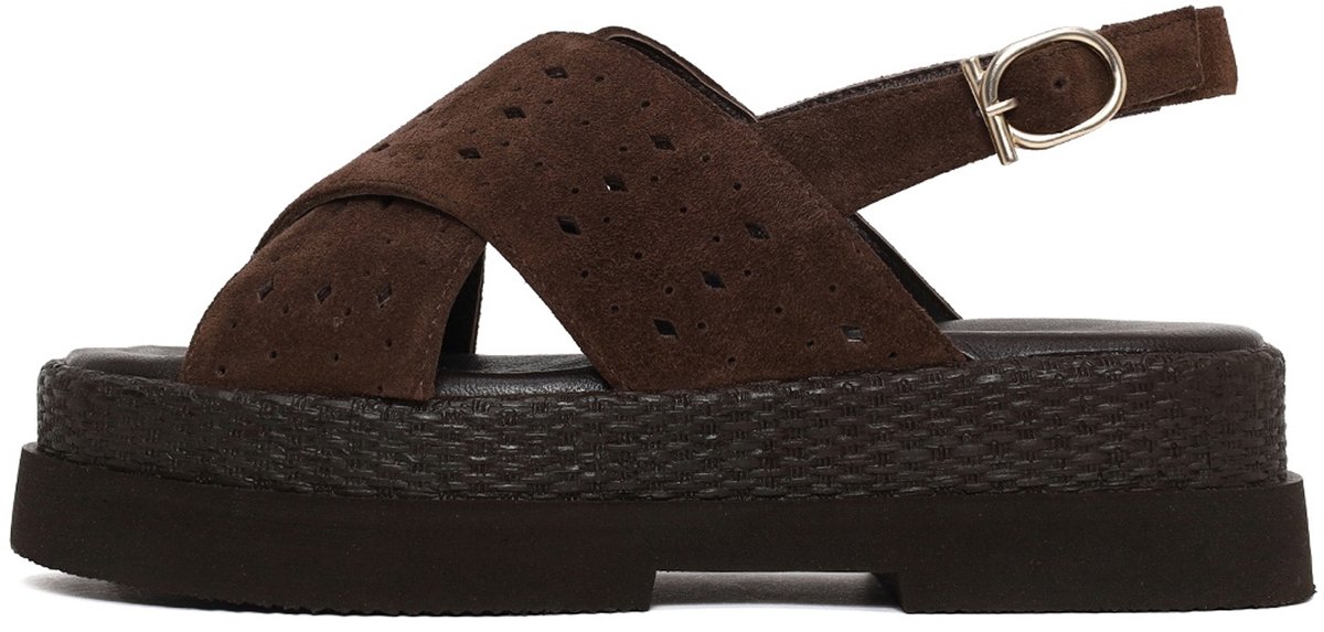 DERIMOD Sandalen Met Sleehak Suède Wedge Sandalen