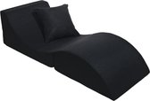 Opvouwbare bank - Poef tafel - Ontspannen zitten - 3-in-1 functie - 60x150cm - Zwart