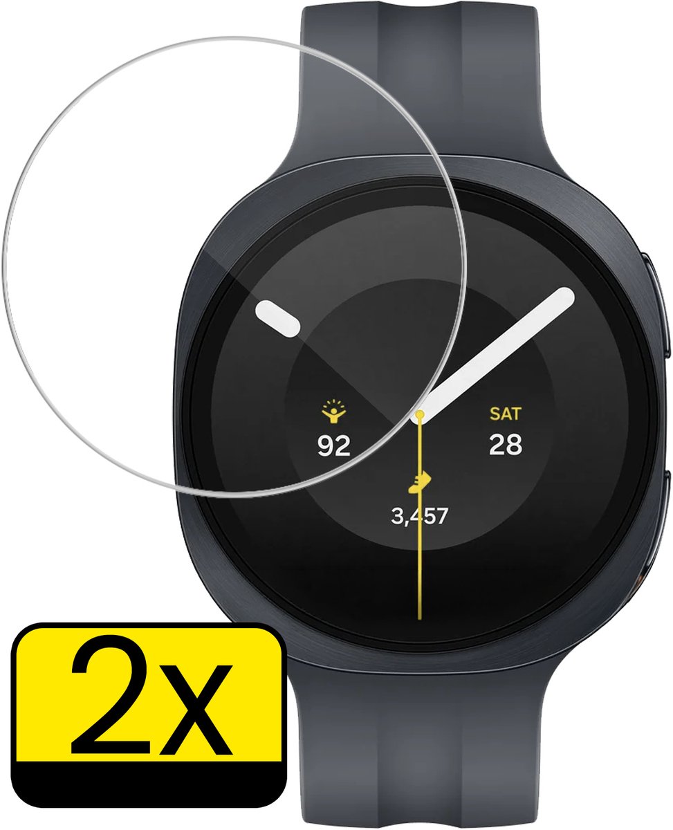 Screenprotector - 2 Stuks - Geschikt voor Samsung Galaxy Watch 9 (44 mm) - Sterk & Shockproof - Tempered Glass - Beschermglas Screen Cover - Gehard Glas - Bescherm Protector voor Smartwatch