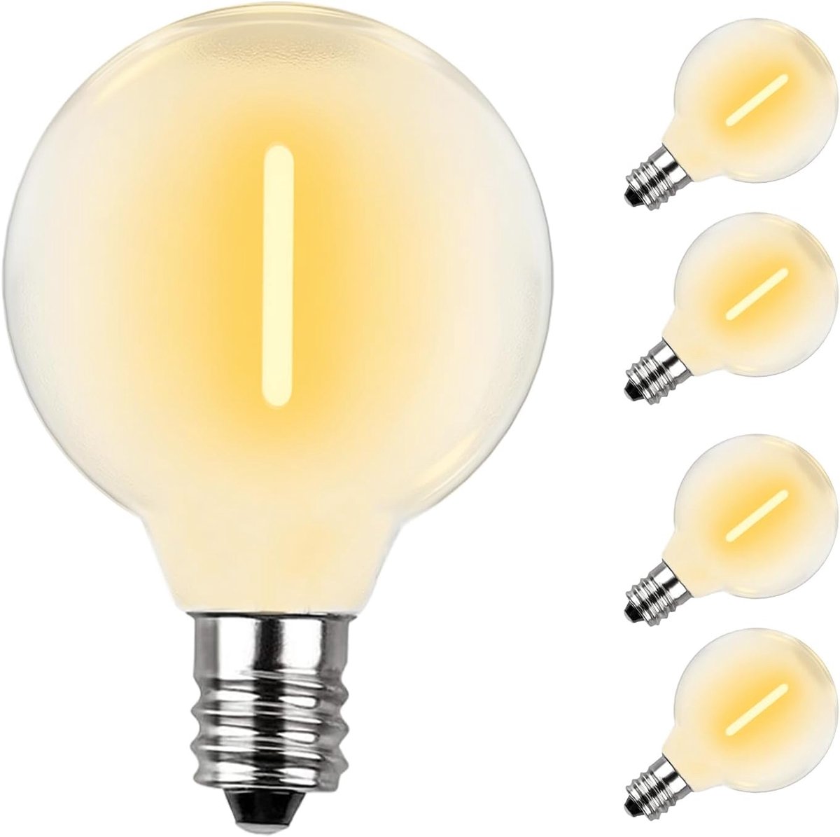 SnelShoppen - 5 Pack LED E12 Edison Screw Globe G40 Lampen 1W Warm Wit 2700K Schokbestendig Waterdicht Voor Binnen Buiten Decoratie - Perfect Voor Tui