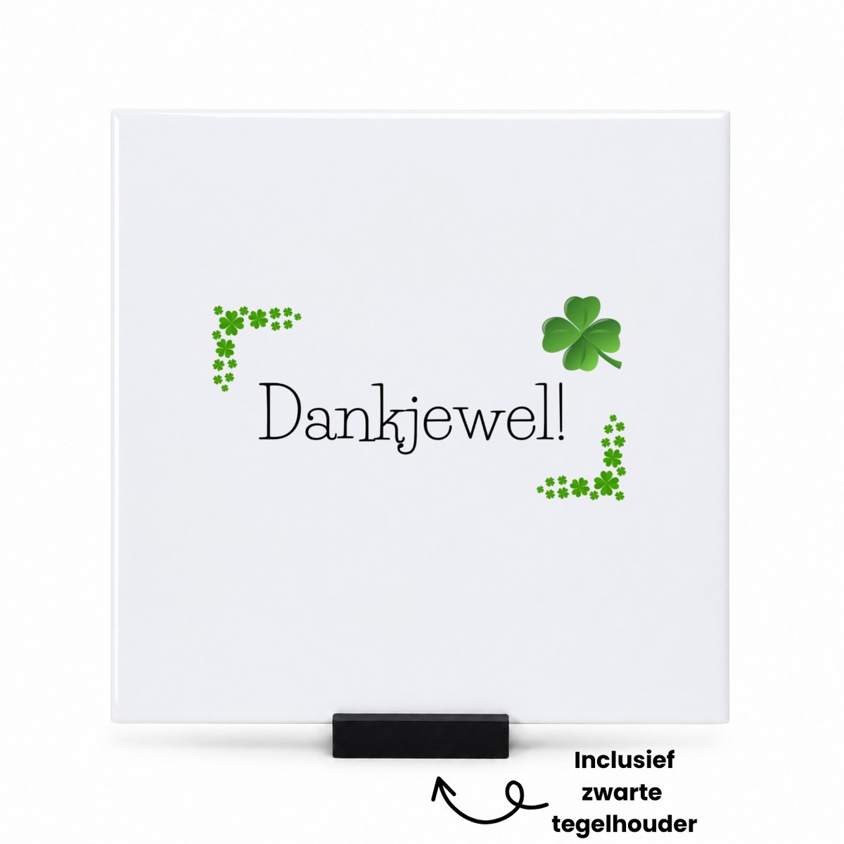 Hacebo Collega cadeau - tegeltje met tegelhouder - Collega met opdruk - tegeltjes met tekst - Collega kado - Collega cadeau - Collega afscheid - Klavertje vier - verjaardag - liefste Collega - Leuk kado om te geven - spreuktegels - 15x15 CM Wit