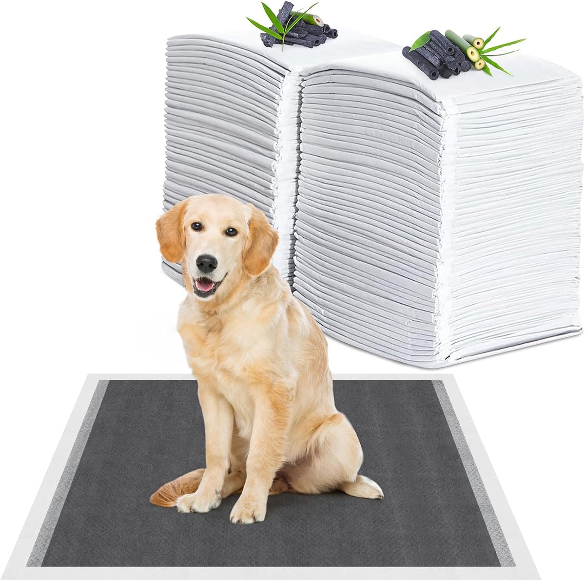 SnelShoppen - 60 Stuks Hondenmatten 60x90 cm Wegwerp Pads met Houtskool, 6-Laags Opleidingsmatten voor Honden, Absorberende Hygiëne Matten