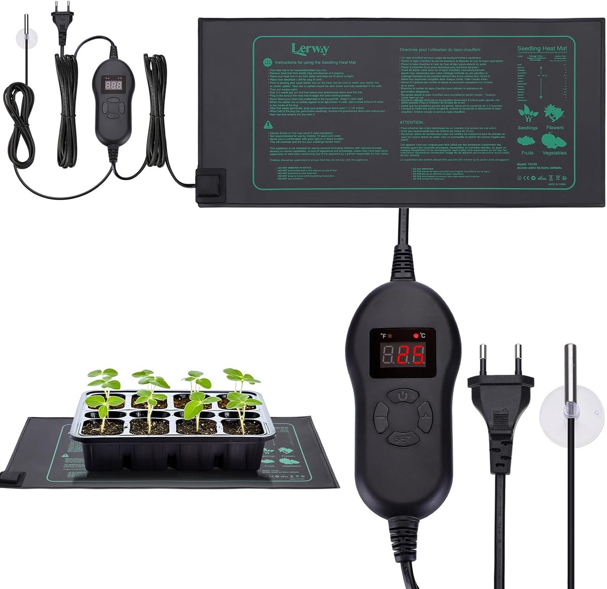 SnelShoppen - Verwarmingsmat met Thermostaat voor Kweek, Terrarium en Aquarium 52x25cm - 3