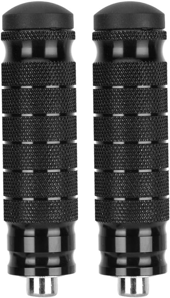 SnelShoppen - M8 Motorfiets Voetsteunen - 2 Stuks CNC Achter Voetsteunen Universeel M8 Antislip Voetsteunen met 8mm Bevestigingsbouten, Aluminium, Vei