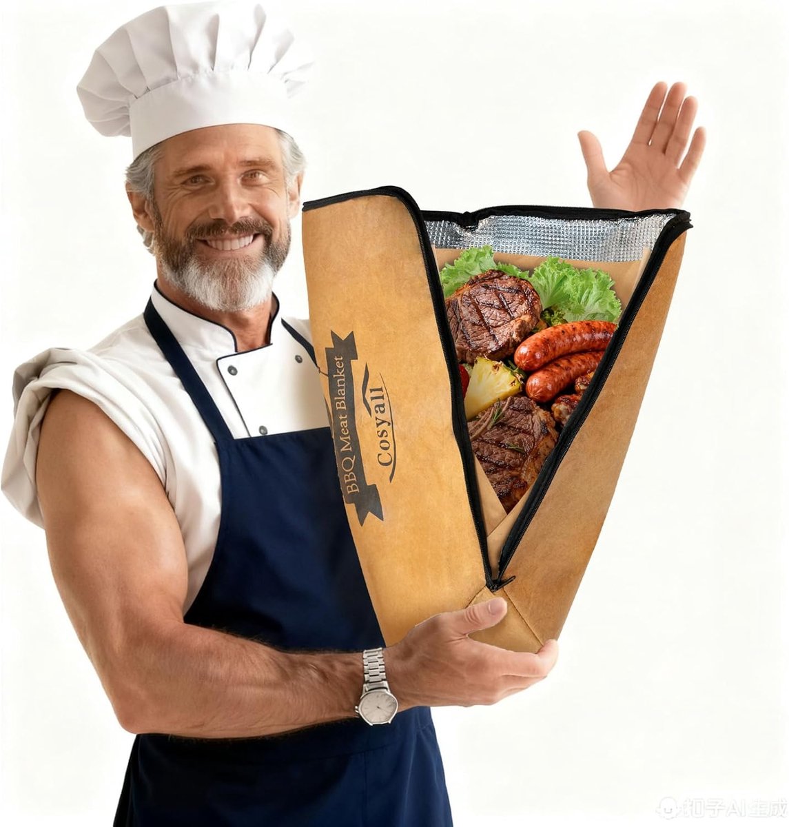 SnelShoppen - BBQ Deken voor Vlees, Geïsoleerde BBQ Accessoires, Herbruikbare Aluminium Folie Vlees Rustzak, 18 Tum voor Pork en Kalkoen, Perfect voor