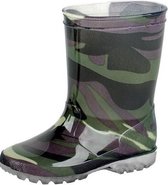 Groene kleuter/kinder regenlaarzen leger - Rubberen leger print laarzen/regenlaarsjes voor kinderen 28