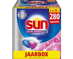 Sun - Vaatwastabletten - Ultra Power Plus - All-in 1 - 280 Capsules - Voordeelverpakking