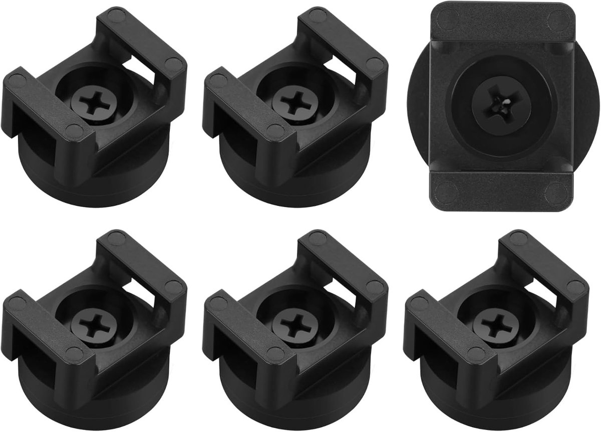 SnelShoppen - Aster 6 Stuks Magnetische Kabelbinders - Kabelklemmen voor Kabelmanagement - Magnetische Kabelhouders met Schroefsokkel - Ideaal voor Au