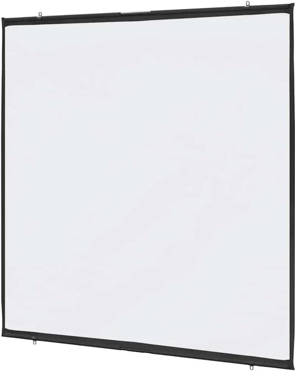 Projectiescherm Wandhangend - Handmatig Scherm - Film Avond - Mat Scherm Oppervlak - 81 Inch - Wit