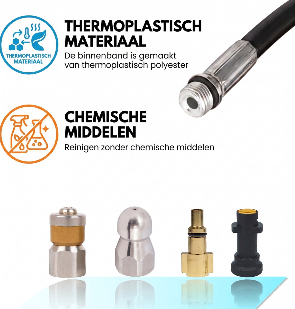 Somstyle Rioolslang 30 Meter Geschikt Voor Kärcher K2, K3, K4, K5, K6, K7 & Lavor Hogedrukreiniger - Rioolrat - Slang Reiniging Set – foto 4