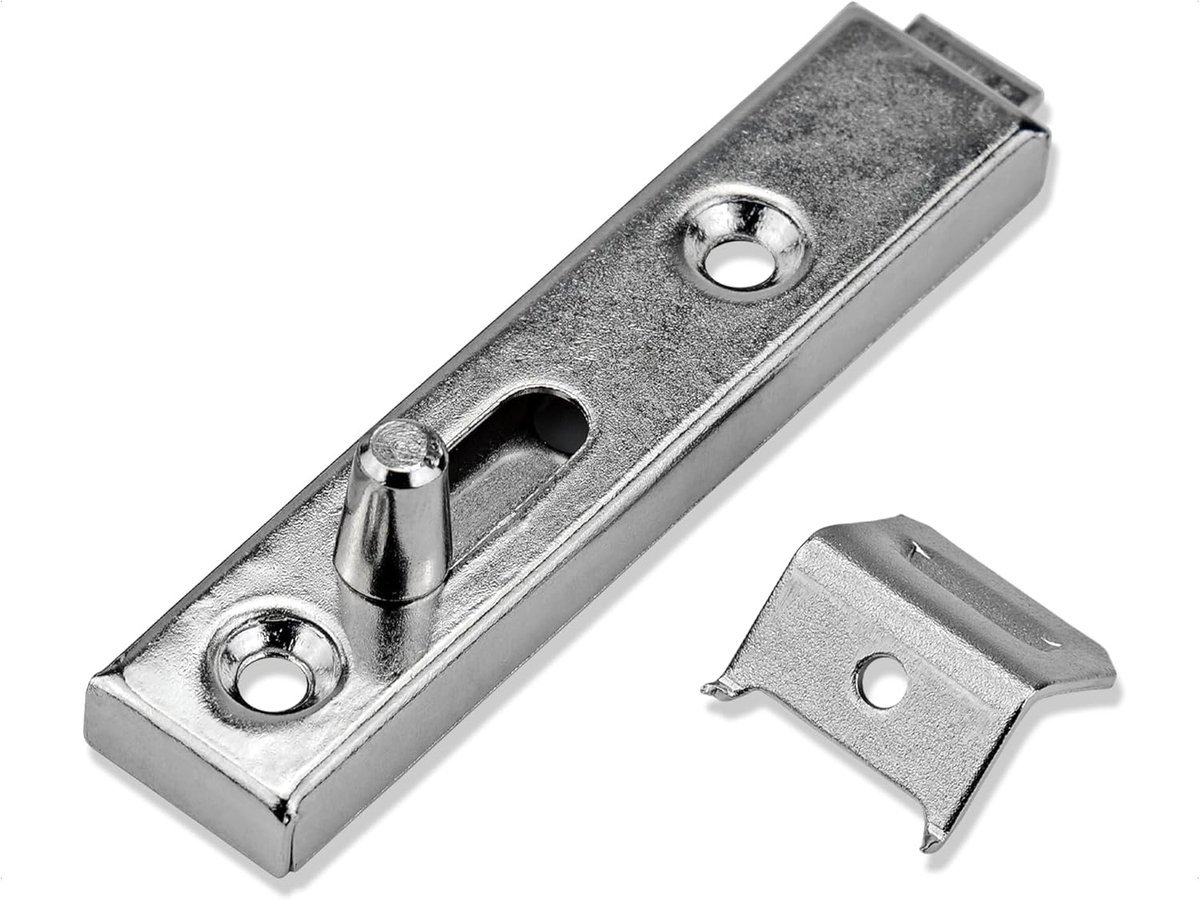 SnelShoppen - Meubelgrendel Metaal Slot voor Badkamer, Meubilair, Huisdier Drukbalk, 70 x 15 mm, Gegalvaniseerd, Voor Kasten en Deuren