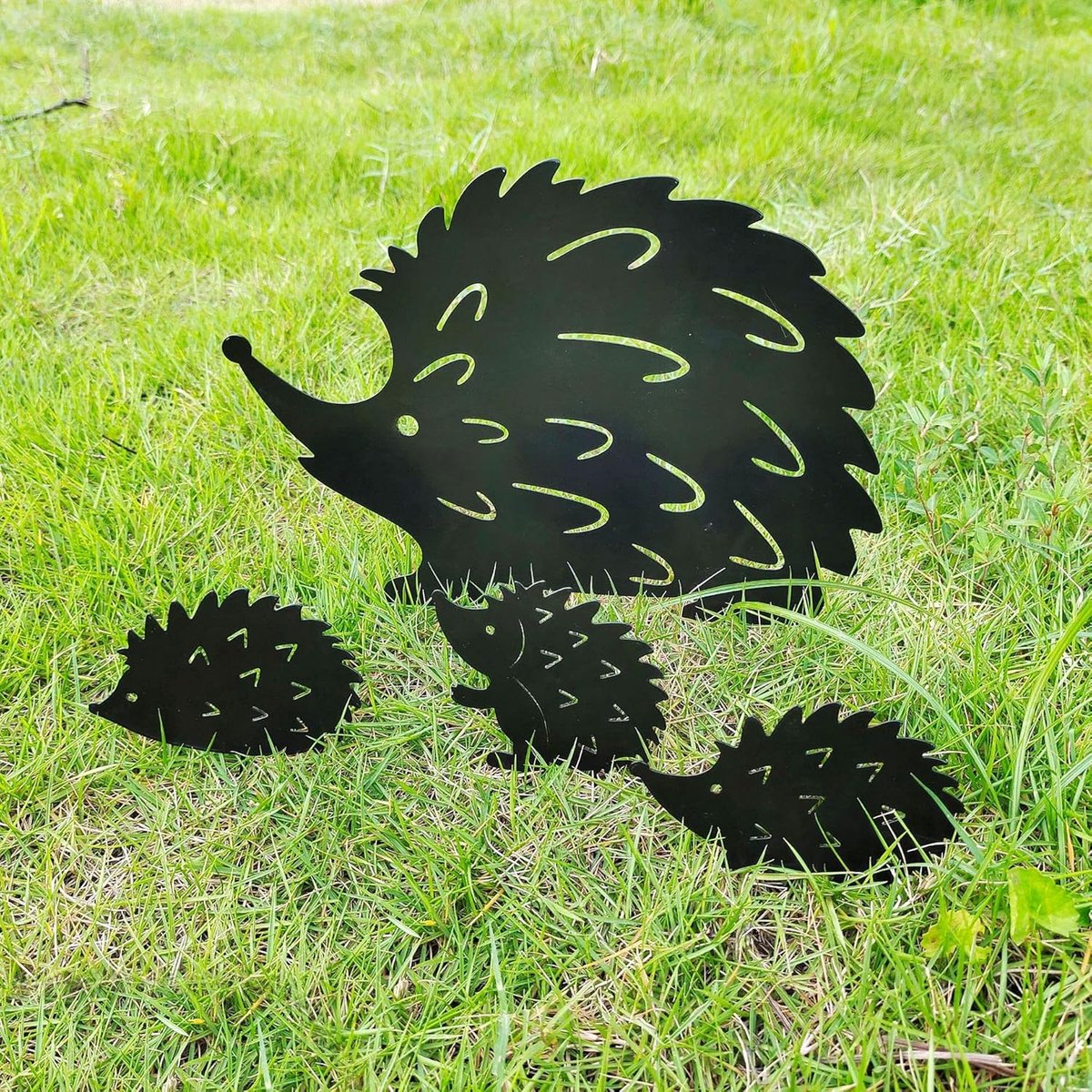 SnelShoppen - Set van 4 Metalen Hedgehog Tuin Pegs - Tuin Decoratie, Dierenaccessoires voor Buiten, Decoratieve Pegs voor Tuin en Gazon, Schattige Ege