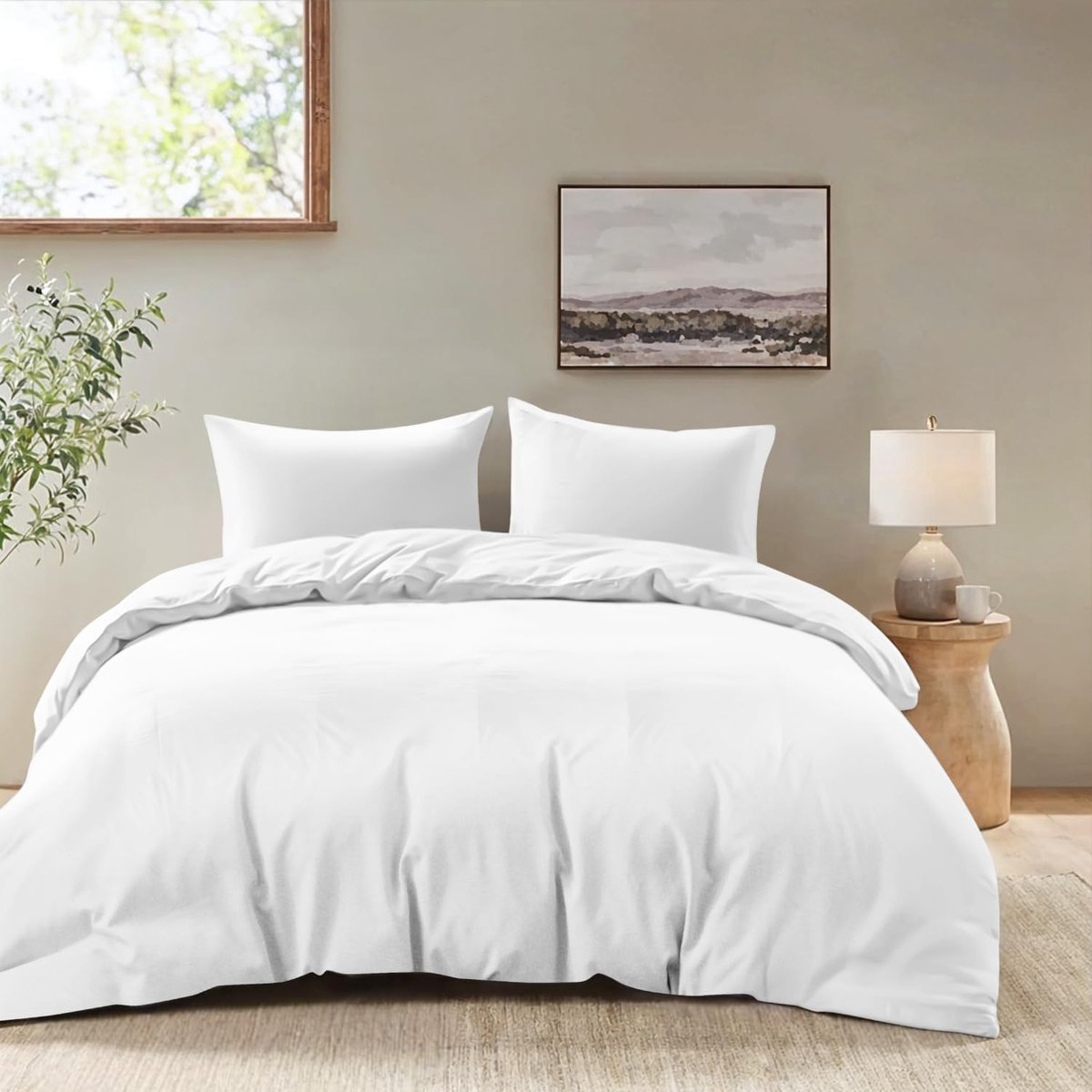 SnelShoppen - Duvet Cover 200x200 cm met 2 Kussenslopen 80x80 cm - Wit - 100% Microvezel - Oeko TEX - Geschikt voor Volwassenen - Ultra-Zacht en Ademe