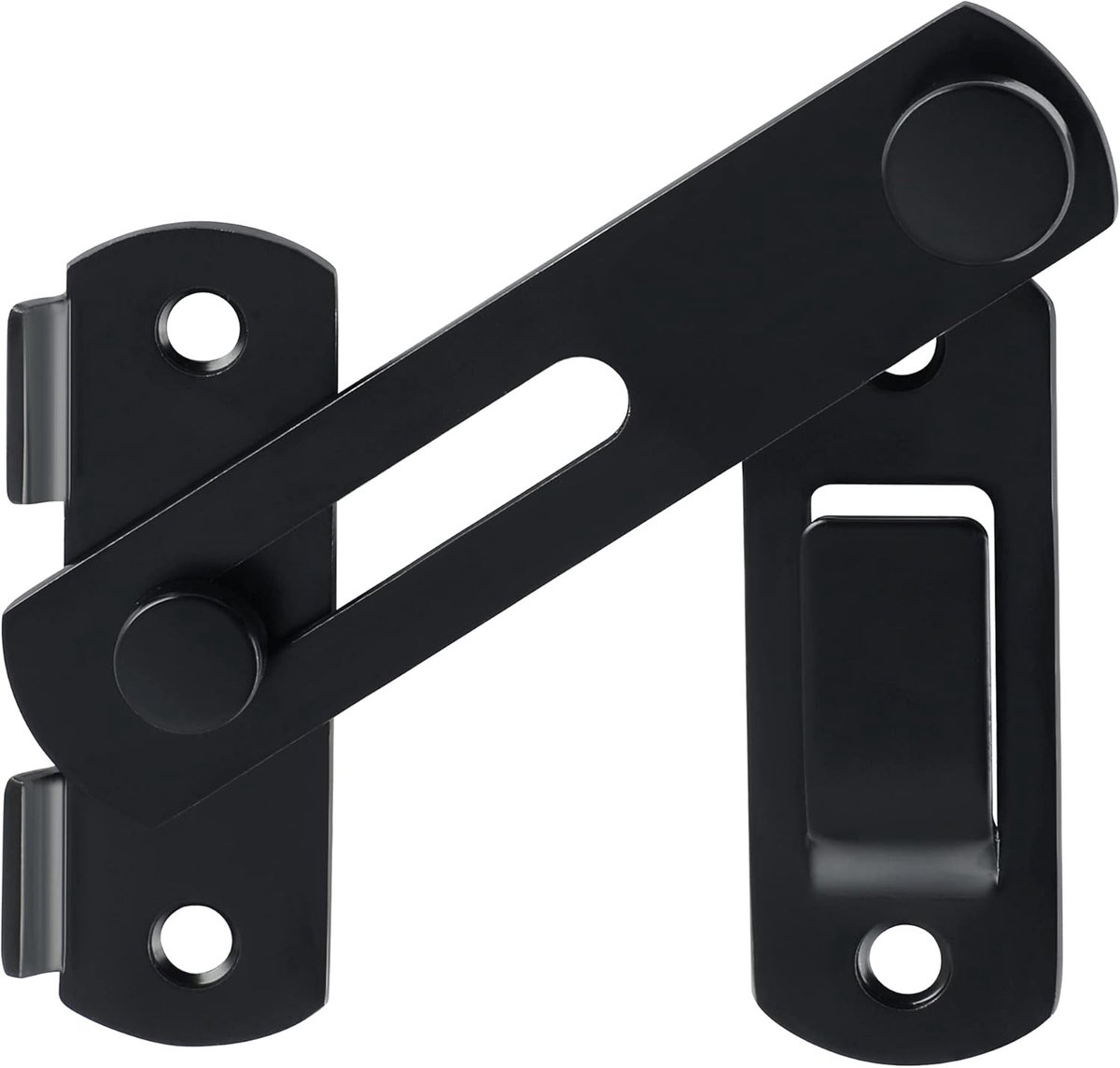 SnelShoppen - Thicker Sliding Door Lock - RVS Deurslot voor Houten Poorten, Matte Zwart, 2.5MM Dikte, Veiligheidsdeurslot voor Binnen en Buiten