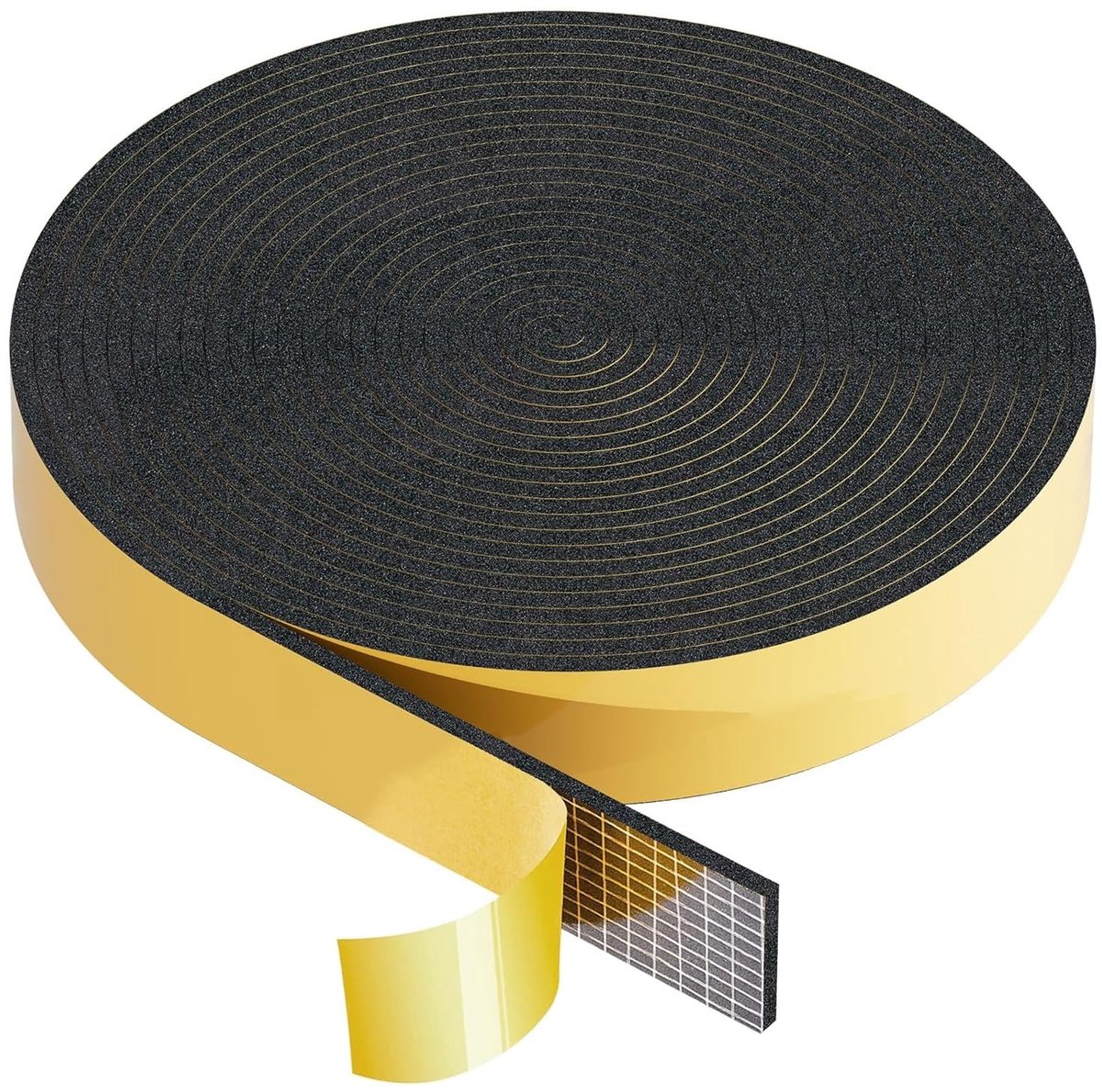 SnelShoppen - Zelfklevende Foam Tape 25mm x 3mm, Zwart, Isolatieband voor Ramen, Deuren, Geluiddemping, 10m Rol, Sealing Tape voor Thuis en Tuin