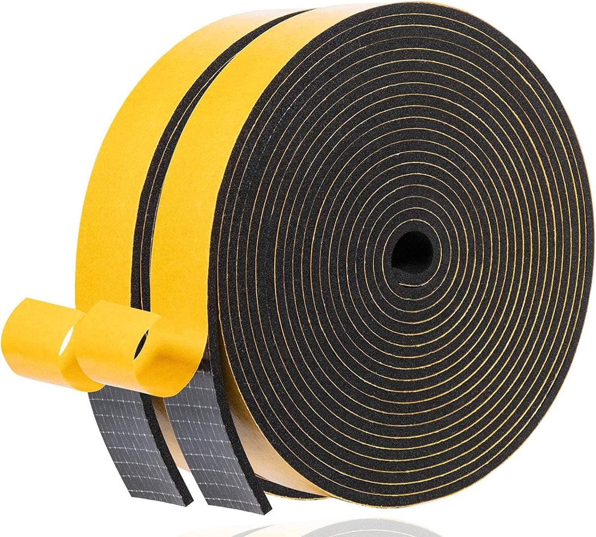 SnelShoppen - Tochtstopper Zelfklevend 20mm x 3mm - 10m L - Geluiddicht, Waterdicht, Stofdicht - Ideaal voor Deuren en Ramen, Badkamer en Meubels