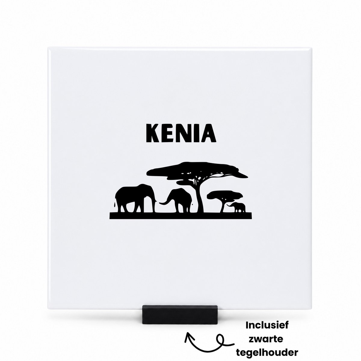 Hacebo Kenia tegeltje met tegelhouder - Piloot - toeristen - tegeltjes met tekst - Kenia cadeau - beste land - Leuk cadeau voor je Vriend om te geven - spreuktegels - 15x15 CM Wit