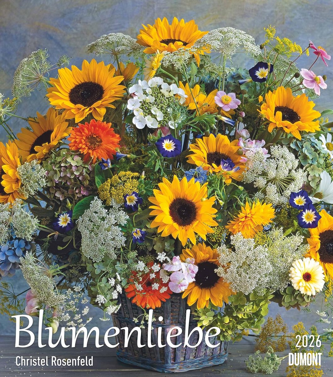SnelShoppen - Wandkalender 2026 - 30x34 cm - Blumenkalender met 12 kleurrijke bloemenfoto's - Perfect voor bloemenliefhebbers - Decoratie voor huis en