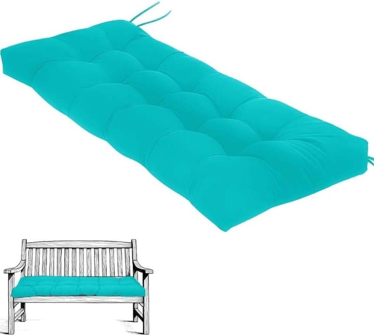 Tuinbankkussen - Zitkussen Buiten - Buiten Ontspannen - Waterafstotende Stof - 120 x 50 cm - Meerblauw