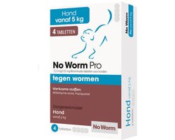 No Worm - Pro Hond Ontwormingstabletten voor Honden vanaf 5 kg - 4 pillen