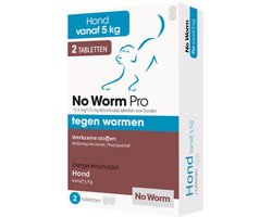 No Worm - Pro Hond Ontwormingstabletten voor Honden vanaf 5 kg - 2 pillen
