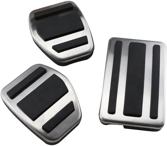 Pedaalhoezen Auto - Pedaal Covers - Verbeter Rijervaring - Roestvrij Staal - 3 Stuks - Zilver — afbeelding 2