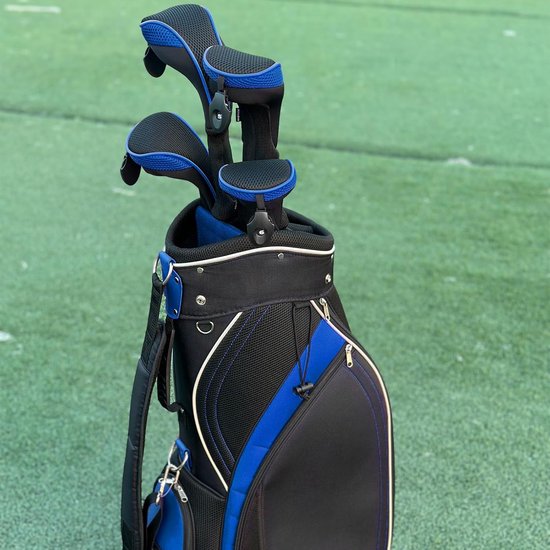 Golfclubhoesjes - Golfclubcovers - Clubcovers - Beschermhoezen voor drivers - Golfaccessoires - Driedelige set - Bescherm uw clubs - Katoenen materiaal - Geschikt voor volwassenen, kinderen en golfliefhebbers - Blauw — afbeelding 4