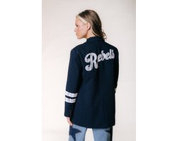 Colourful Rebel Jesra Pinstripe Single Breasted Blazer- M