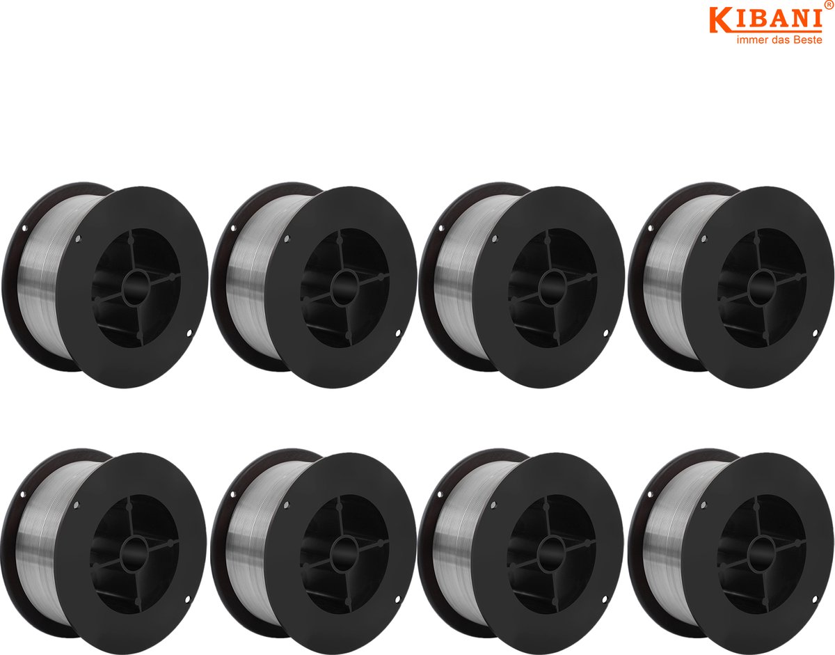 Kibani Rol Lasdraad voor Lasapparaat per 8 - Flux Lasdraad - 0,8 mm - Voor Gasloos Lassen - Set van Tien - Universeel - Voor MIG/MAG/TIG Lassers
