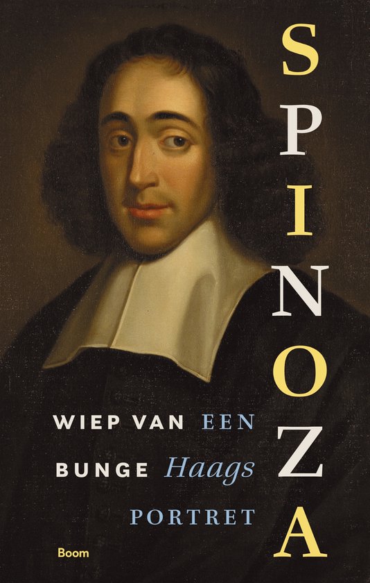 Spinoza. Een Haags portret. Portret van een man met donker haar, witte kraag en een donkere jas.