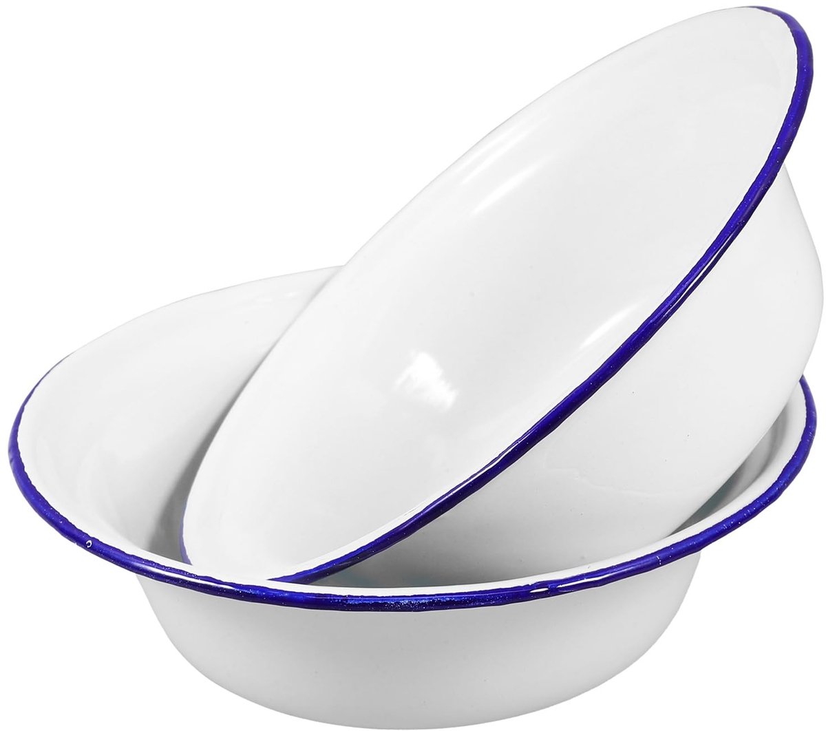 Dailygoods- Soepschalen 2-delig - Emaille - Makkelijk te reinigen - Geschikt voor rijst/pasta/groenten - Duurzaam - Ideaal voor familie/restaurant - Mengkom