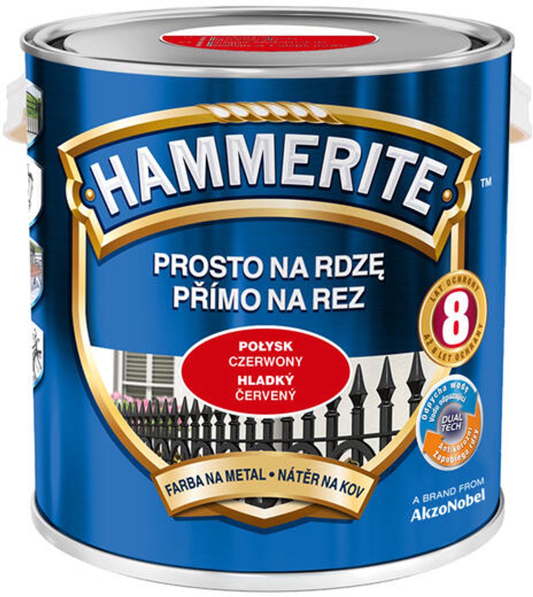 Hammerite Direct roest glad 2,5 l, Rood