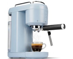 Vankel Halfautomatische Espressomachine - 20 Bar Hogedruk Extractie - 1400W Pistonmachine - 1L Waterreservoir - Met Stoompijpje voor Melkschuim - Koffiemachine voor Thuisgebruik - Blauw