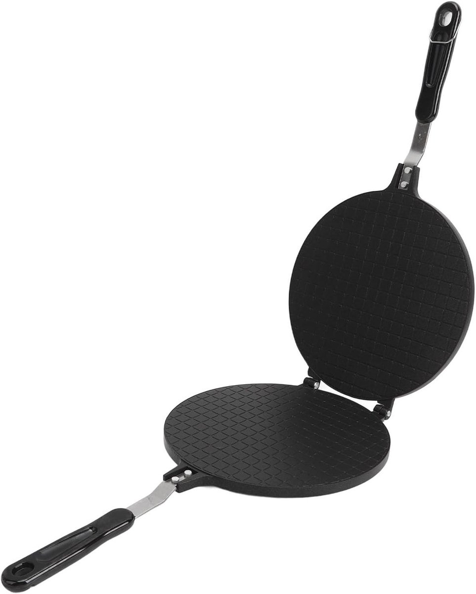 Wafelkegel Maker - Eierrol Maker Wafelijzer - Desserts Maken - Antiaanbaklaag - 22 cm - Zilver