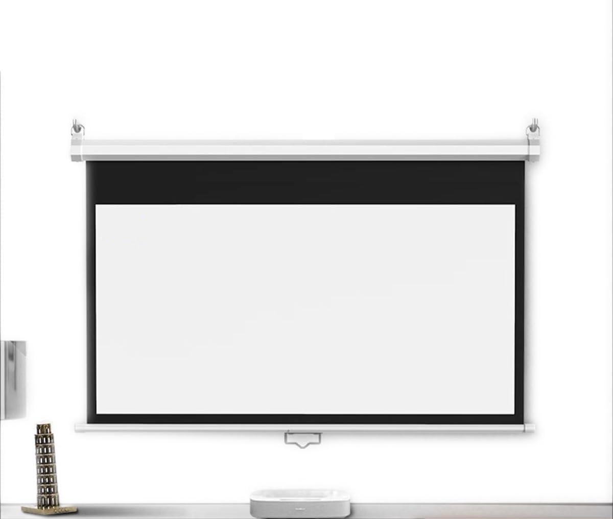 Projectiescherm Handmatig - Filmscherm Intrekbaar - Thuisbioscoop Creëren - Automatisch Vergrendelend - 72 inch 16:9 - Wit Mat
