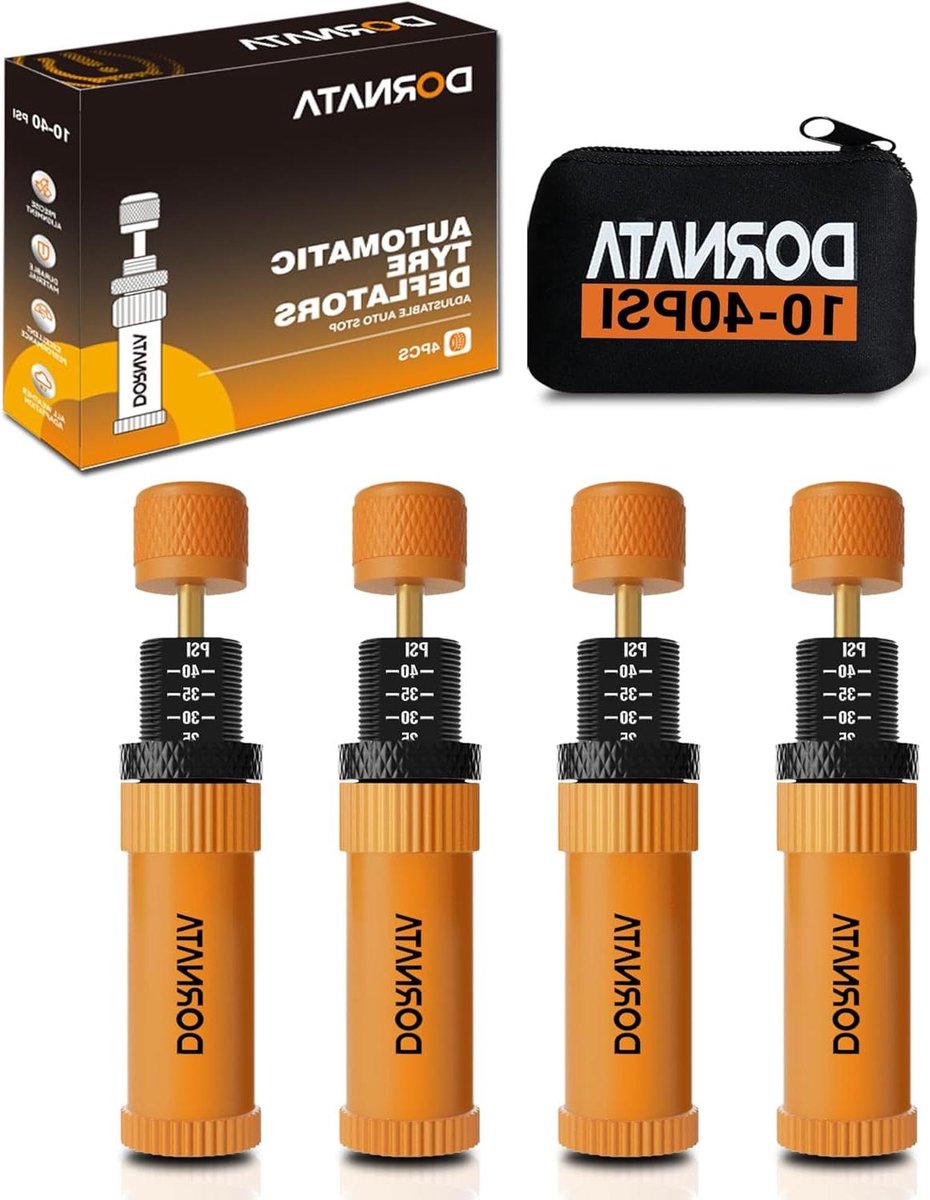 Verstelbare Band Deflator - Band Air Down Tool - Offroad Rijden - Automatische Stopfunctie - 10-40 PSI - Oranje